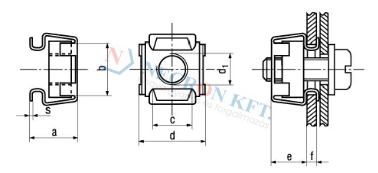 Cage nuts , steel, Cage: stainless steel 3307