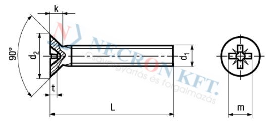 Pozi flat countersunk head machine screws form Z 3310