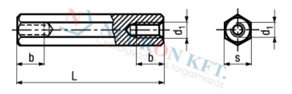 Hexagon stand-offs with internal thread on both sides 3319