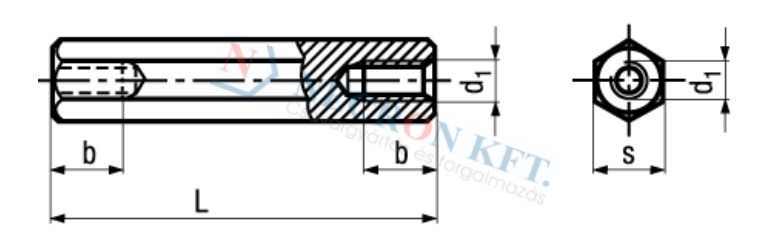 Hexagon stand-offs with internal thread on both sides 3320