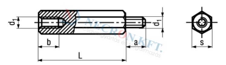 Hexagon stand-offs with internal and external thread 3321