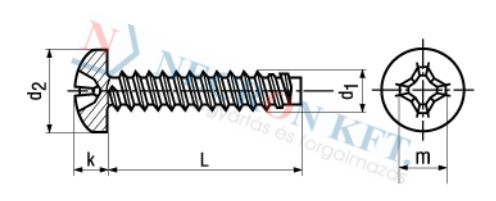 Phillips pan head tapping screws form H, with flat end type F 33