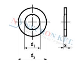 Special flat washers without chamfer, for screws up to property class 8.8 343