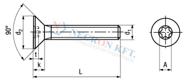 Hexalobular (6 Lobe) socket flat countersunk head screws fully threaded 4851