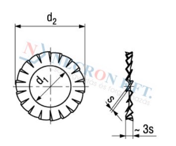 Serrated lock washers type A, external serrations 4880