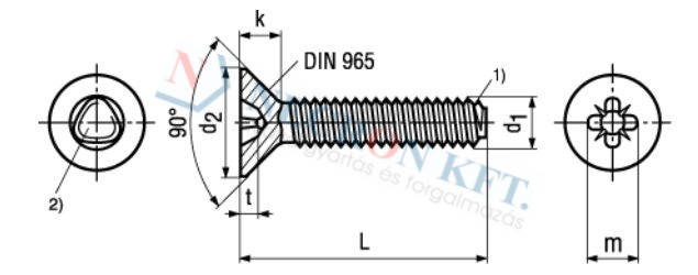 Pozi flat countersunk head thread forming screws type M, form Z, metric thread 4919