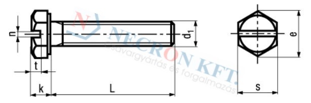 Slotted hex head screws fully threaded 4965