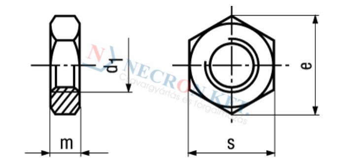 Hexagon thin nuts with chamfers 507