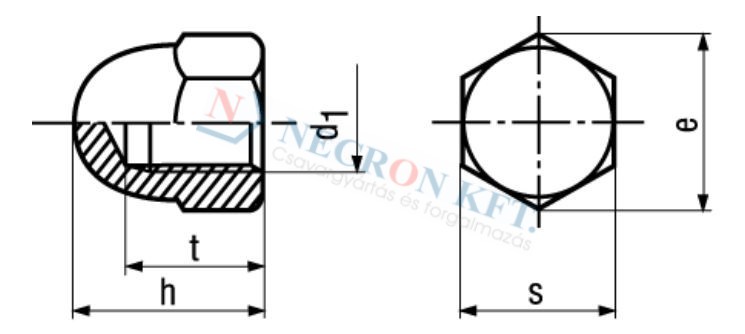 Domed hex cap nuts (Acorn nuts) 513