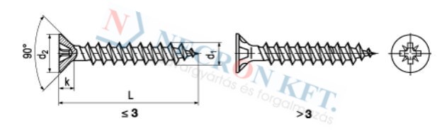 Countersunk chipboard screws 5209