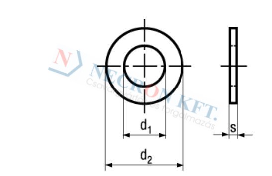 Flat washers without chamfer, regular type 560