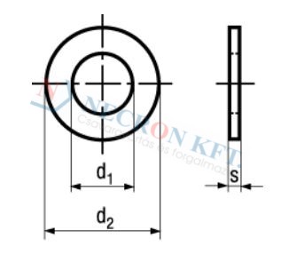 Flat washers without chamfer, regular type 561