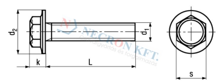 Hex flange head machine screws with flange 5951