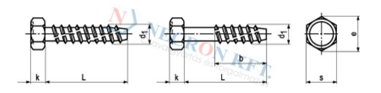 Building screws with flat end partially / fully threaded, without sealing washer 6028