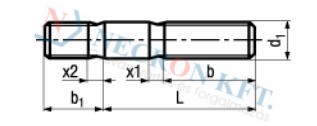 Stud bolts tap end without interference fit, length ~1,25 d 666