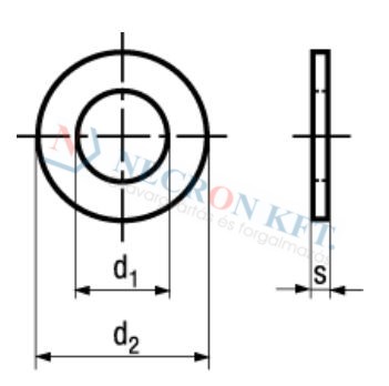 Flat washers without chamfer, regular type 671