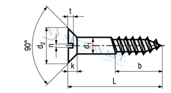 Slotted flat head wood screws 6991