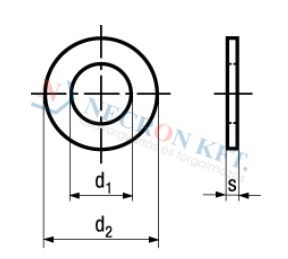 Flat washers without chamfer, for screws with cylindrical head 6