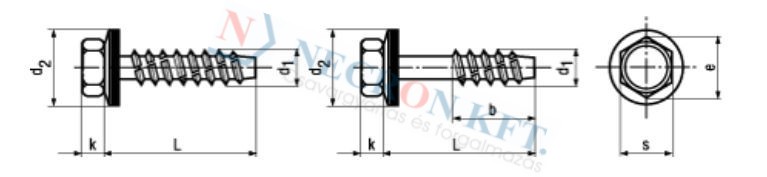 Building screws with flat end partially / fully threaded, with sealing washer 70