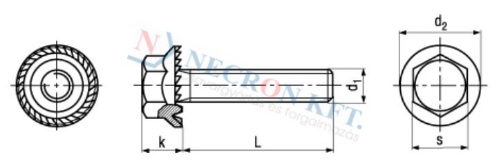 Serrated hex head locking screws 73