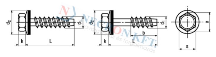 Building screws with flat end partially / fully threaded, with sealing washer 75