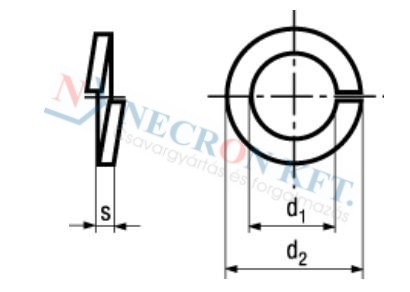 Spring lock washers with flat end 762