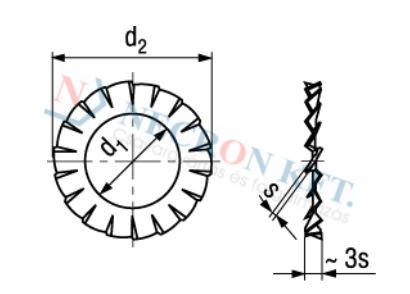 Serrated lock washers type A, external serrations 779