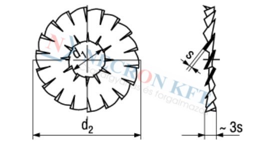 Serrated lock washers internal and external serrations 783