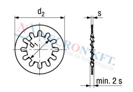 Internal tooth lock washers type J 788