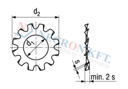 External tooth lock washers type A 789