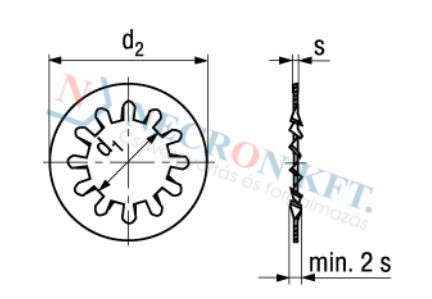 Internal tooth lock washers type J 790