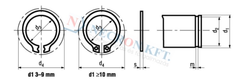 Retaining rings for shaft 818