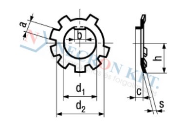 Tab washers for slotted round nuts DIN 70852 846