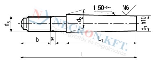 Taper pins with thread constant taper length, unhardened, ground 864