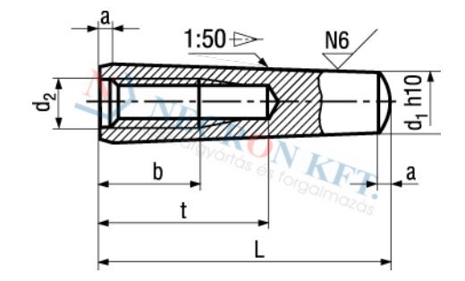 Taper pins with internal thread unhardened, ground 865