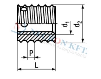 Self-cutting threaded inserts ENSAT 308 907