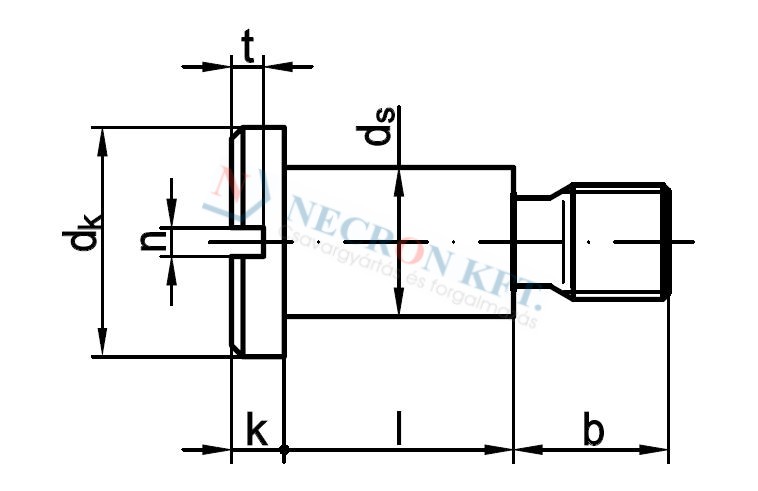Slotted cheese head shoulder screws, without undercut 9232