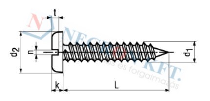 Slotted pan head tapping screws with cone end type C 941