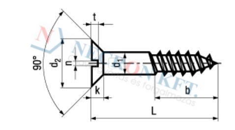 Slotted flat head wood screws 955