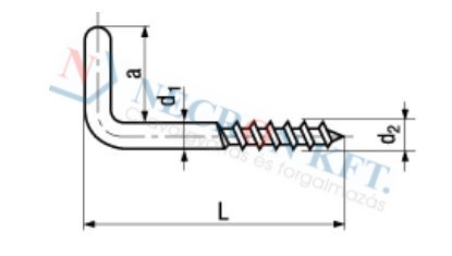 Square hook wood screws Steel 974