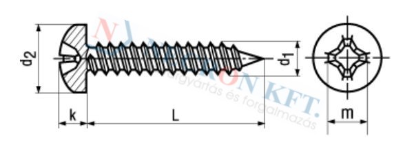 Phillips cross recessed pan head tapping screws 994